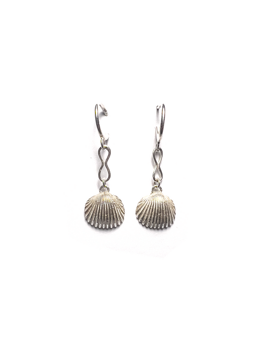 Pendientes aro colgante concha